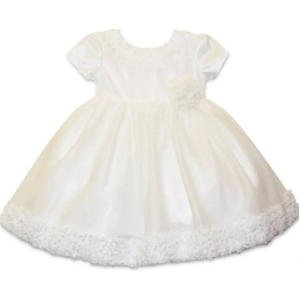 NWT Blueberi Boulevard Baby Girl Floral Appliqué Tulle Overlay Fit & Flare Dress